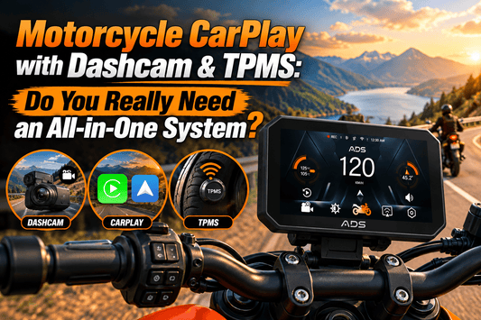 Motorcycle CarPlay with Dashcam & TPMS | All-in-One Bike System - ADS Shop