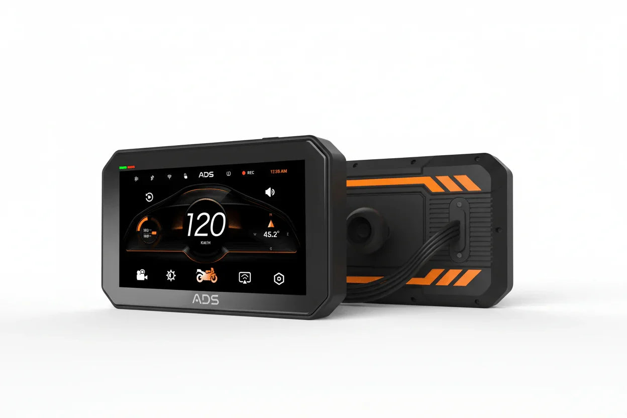 ADS Rover 3.0 Pro - 5" Motorcycle CarPlay Display with BSD, TPMS & 2K Dashcam - ADS Shop