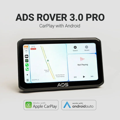 ADS Rover 3.0 Pro - 5" Motorcycle CarPlay Display with BSD, TPMS & 2K Dashcam - ADS Shop