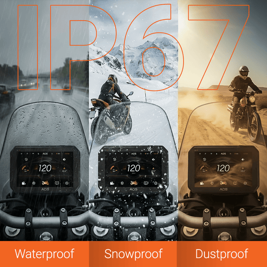 ADS Rover 3.0 Pro - 5" Motorcycle CarPlay Display with BSD, TPMS & 2K Dashcam - ADS Shop