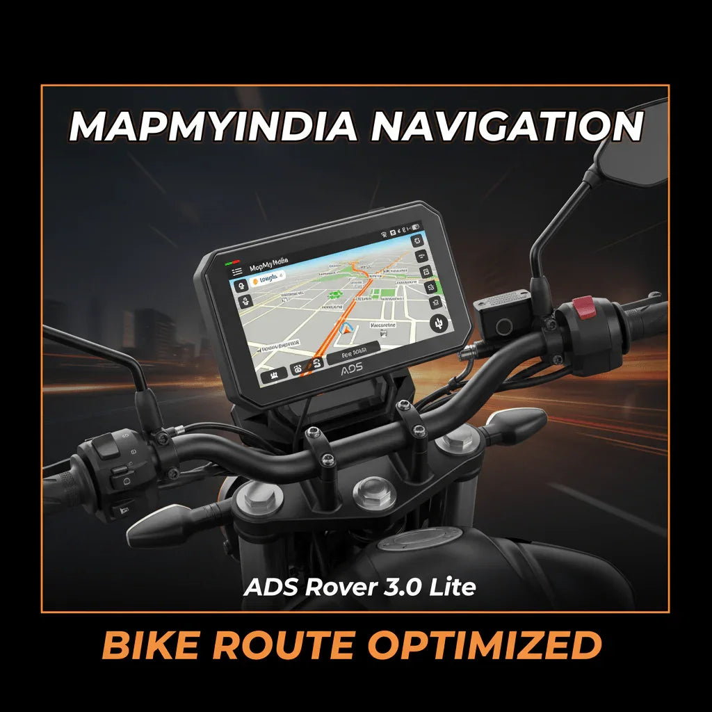 ADS Rover 3.0 Pro - 5" Motorcycle CarPlay Display with BSD, TPMS & 2K Dashcam - ADS Shop