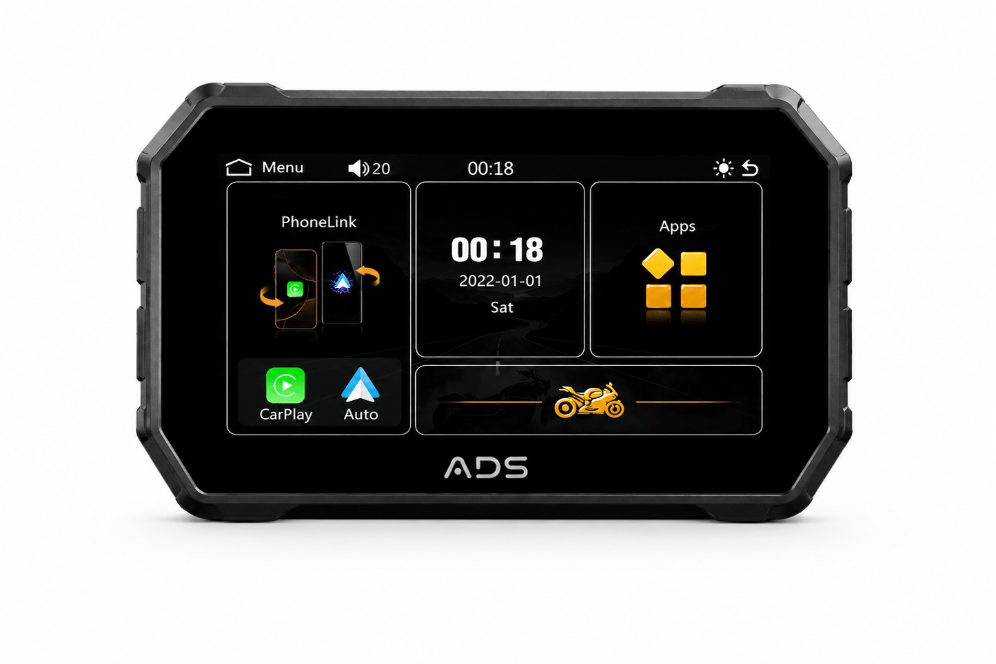 ADS Rover Mini – 5-Inch Wireless CarPlay & Android Auto Smart Display for Motorcycles - ADS Shop